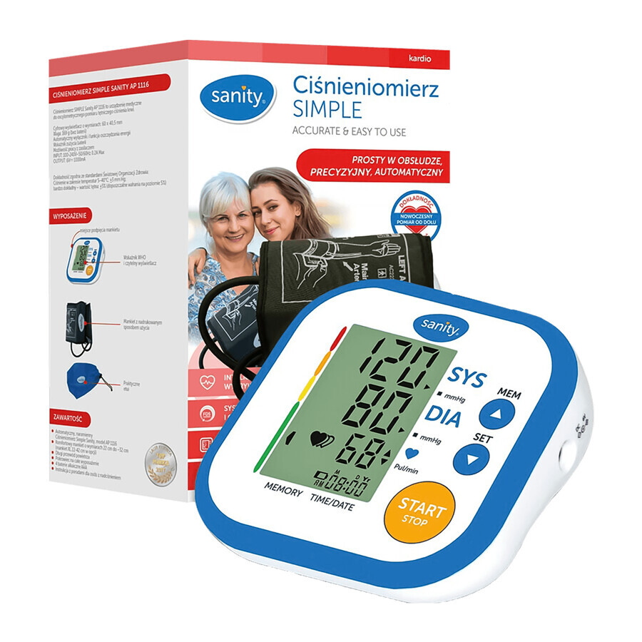 Sanity Simple AP 1116, automatic upper arm blood pressure monitor