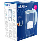 Brita Glass, 2,5 liter glazen filterkan + Maxtra Pro Pure Performance filter, 1 stuk