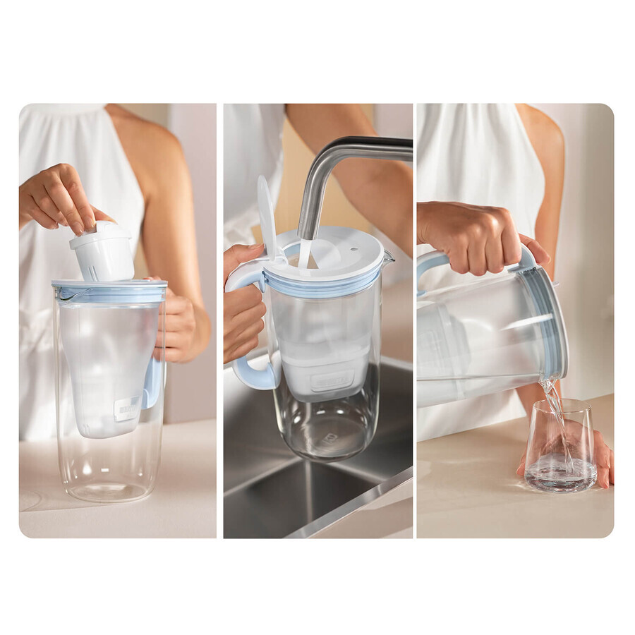 Brita Glass, 2,5 liter glazen filterkan + Maxtra Pro Pure Performance filter, 1 stuk