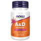 Now Foods A&amp;D, vitamina A 10 000 UI + vitamina D 400 UI, 100 capsule