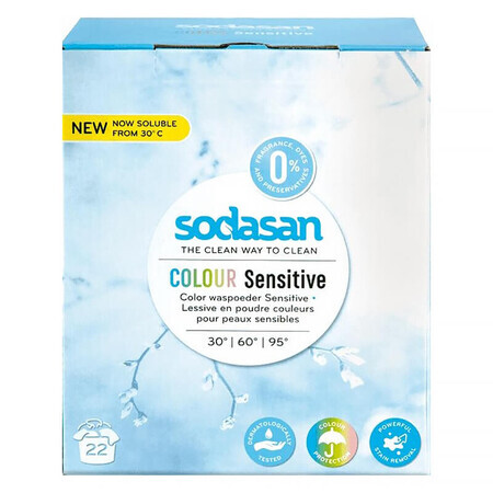 Sodasan Sensitiv, detersivo in polvere, universale, per colori, Bio, 1,01 kg