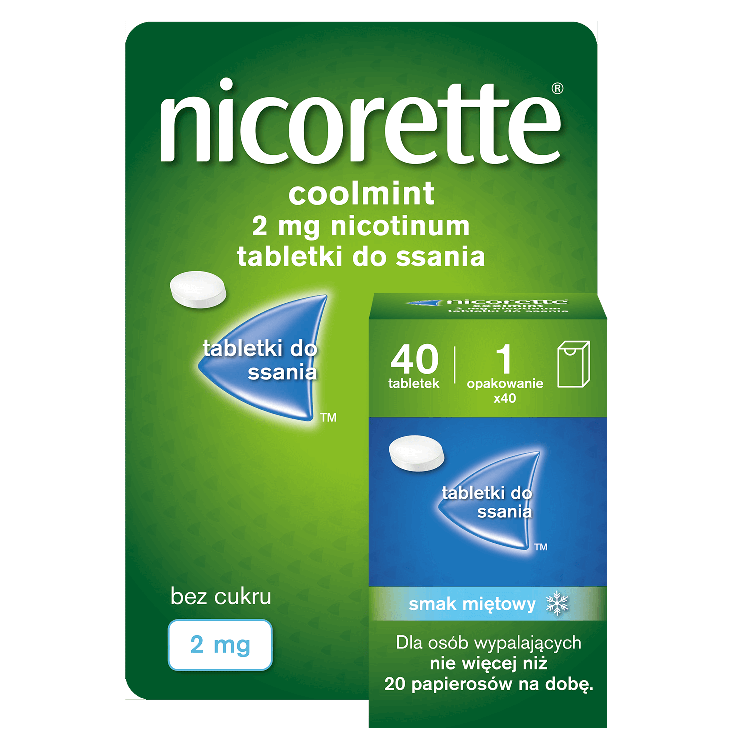 Nicorette Coolmint 2 mg, 40 pastiluțe