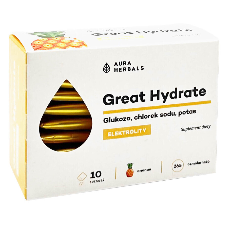 Aura Herbals Great Hydrate, ananas, 10 pliculețe