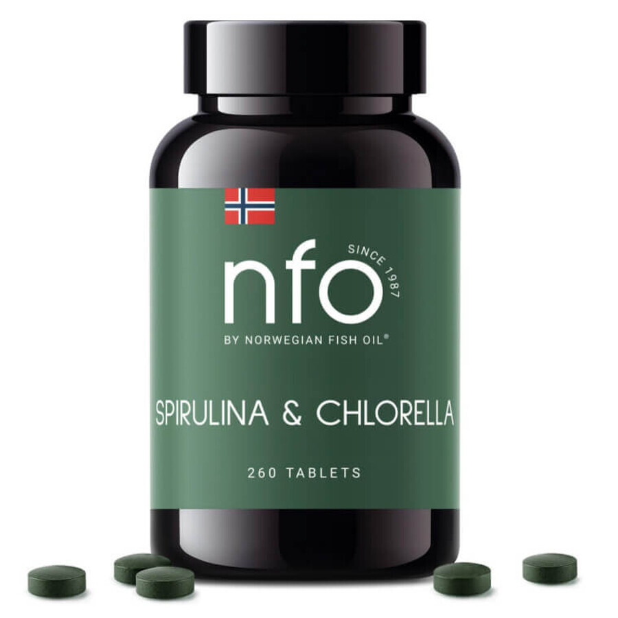 NFO Spirulina & Chlorella, 260 comprimés