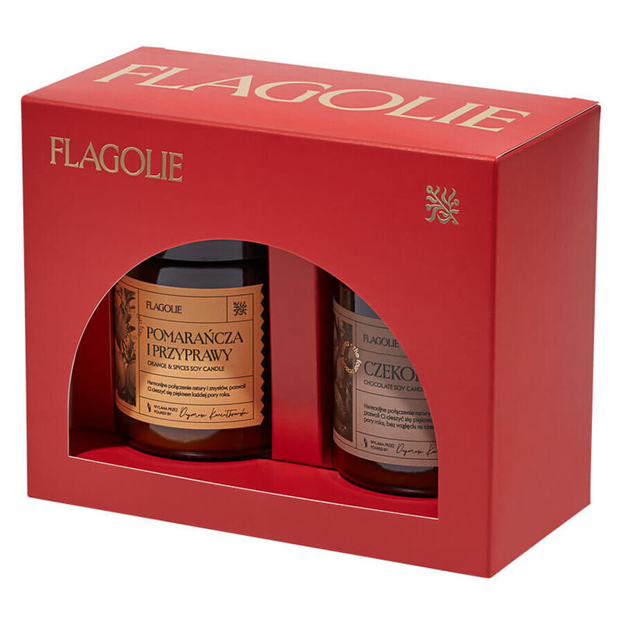 Flagolie Christmas Home Fragrance set, lumânări parfumate din soia, 2 x 120 g