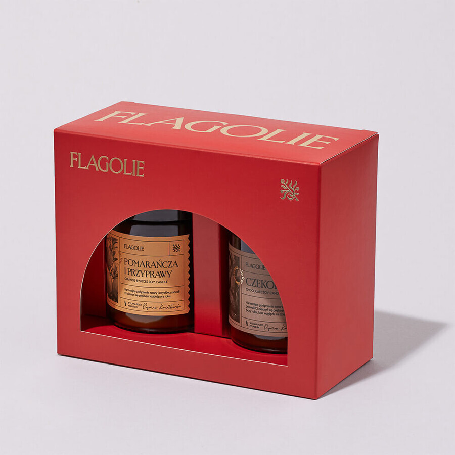 Flagolie Christmas Home Fragrance set, lumânări parfumate din soia, 2 x 120 g