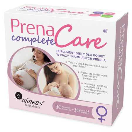 Aliness PrenaCare Complete pentru femeile însărcinate și care alăptează, 30 capsule tari + 30 capsule moi