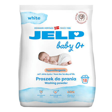 Jelp 0+, praf de spălat hipoalergenic, alb, 1.35 kg