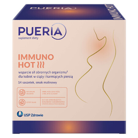 Pueria Immuno Hot, gusto lampone, 14 bustine