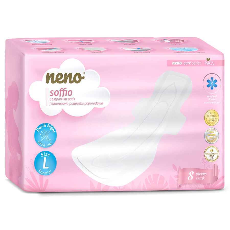 Neno Soffio, tampon post-natal jetable, 8 pièces