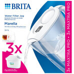 Brita Marella, carafe avec filtre 2,4 litres, blanc + filtre Maxtra Pro Pure Performance Pure Performance, 3 pièces