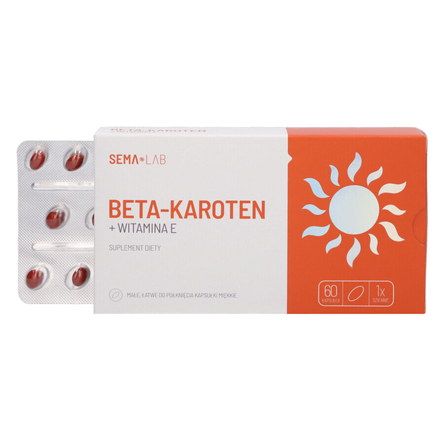 SEMA Lab Bêta-carotène + vitamine E, 60 softgels