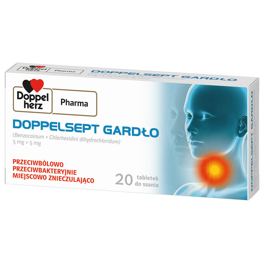 DoppelSept Throat 5 mg + 5 mg, 20 pastiluțe