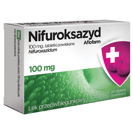 Nifuroxazid Aflofarm 100 mg, 24 comprimidos recubiertos con película