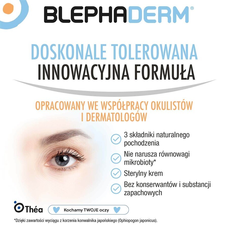 Blephaderm, cremă calmantă pentru pleoape și zona ochilor, 40 ml