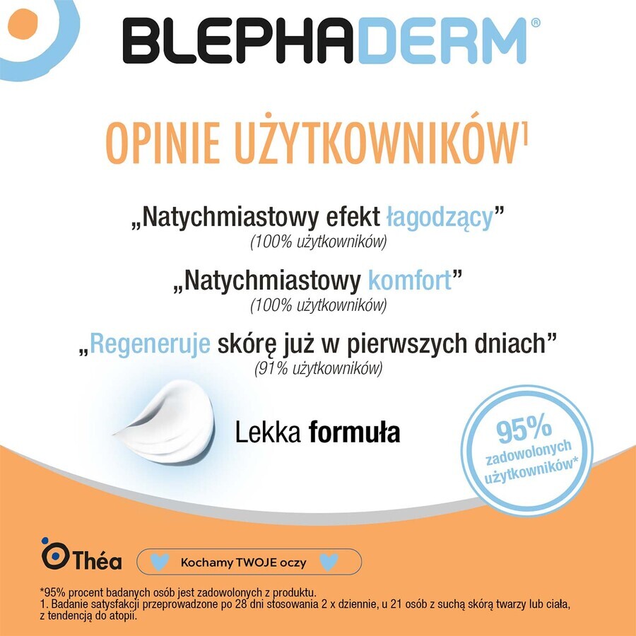 Blephaderm, cremă calmantă pentru pleoape și zona ochilor, 40 ml