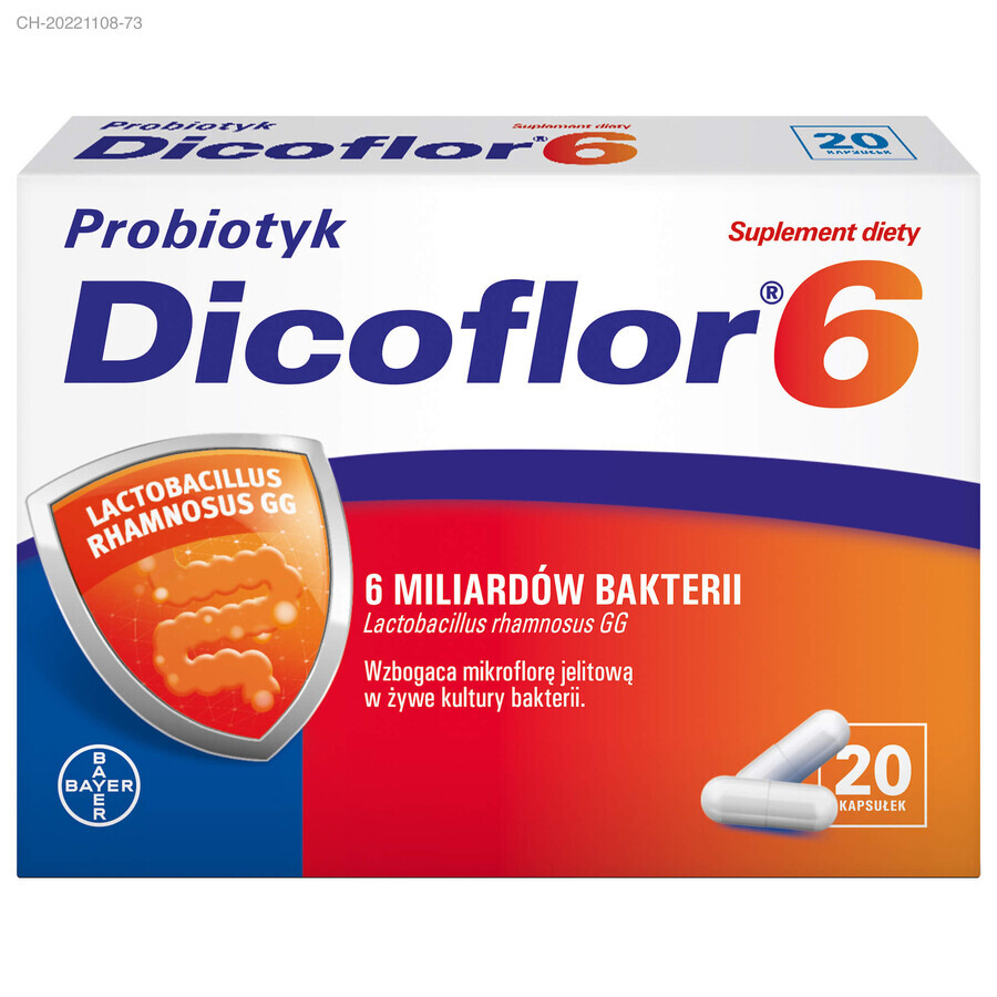 Dicoflor 6 set, pentru copii de la 3 ani și adulți, 2 x 20 capsule