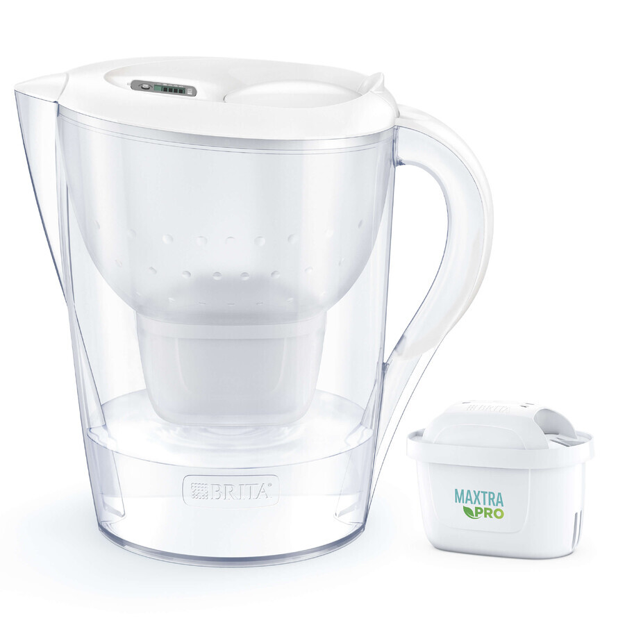 Brita Marella, jarra con filtro XL 3,5 l, blanca + filtro Maxtra Pro Pure Performance, 1 ud.