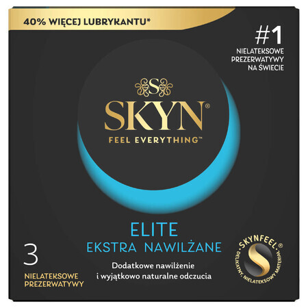 Unimil Skyn Elite Extra Lubricated, prezervative non-latex, extra umezite, 3 bucăți