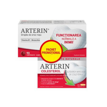 Pack Arterin Cholestérol + Arterin Fonction Cardiaque Normale, 90 + 90 comprimés, Omega Pharma