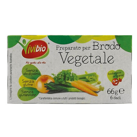 Cuburi vegetale bio pentru supa, fara gluten, 66 g, Vivibio