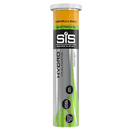 Tablete efervescente pentru hidratare cu aroma de ananas si mango SIs Go Hydro, 20 tablete, Science In Sport