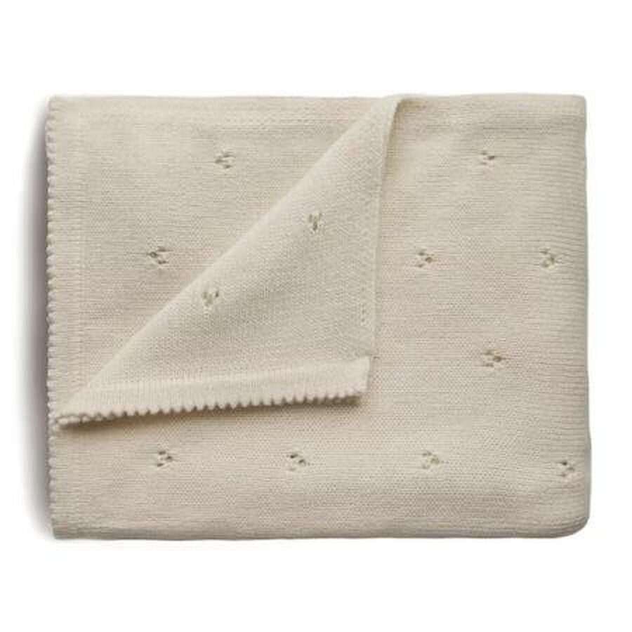 Organic cotton blanket, 80x100 cm, Ivory, Mushie