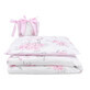 Set lenjerie pentru patut cu 3 piese, Peonie Pink, 120x60 cm, MimiNu