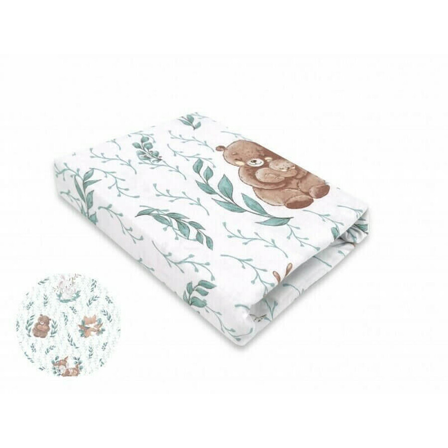 Cearceaf cu elastic pentru patut co-sleeper Theo, Lulu Natural, 85x46 cm, MimiNu