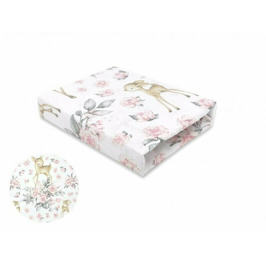 Drap de lit Theo, Sweet Deer Pink, 85x46 cm, MimiNu