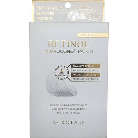 Plasturi anti-rid cu microace Retinol Microcone Patch, 6 bucati, Acropass