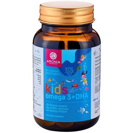 Kids Omega 3 + DHA cu aroma de tutti frutti, 60 capsule masticabile, Aronia Charlottenburg