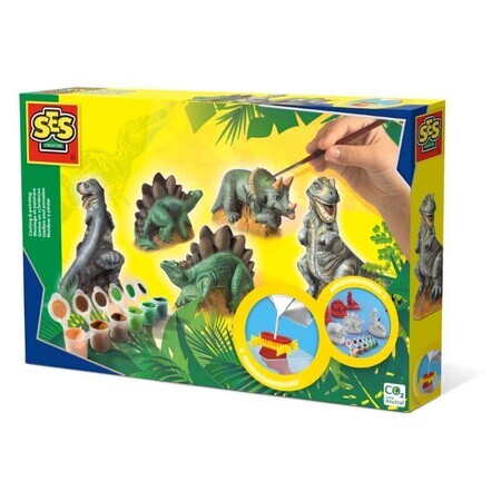 Set de moulage et de peinture pour dinosaures, +5 ans, SES Creative