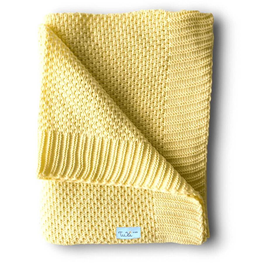 Coperta in maglia di cotone muschiato, 80x100 cm, Sole, Tuxi