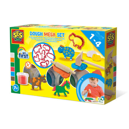 Mega Set de Plastilina cu Unelte, +1 an, SES Creative