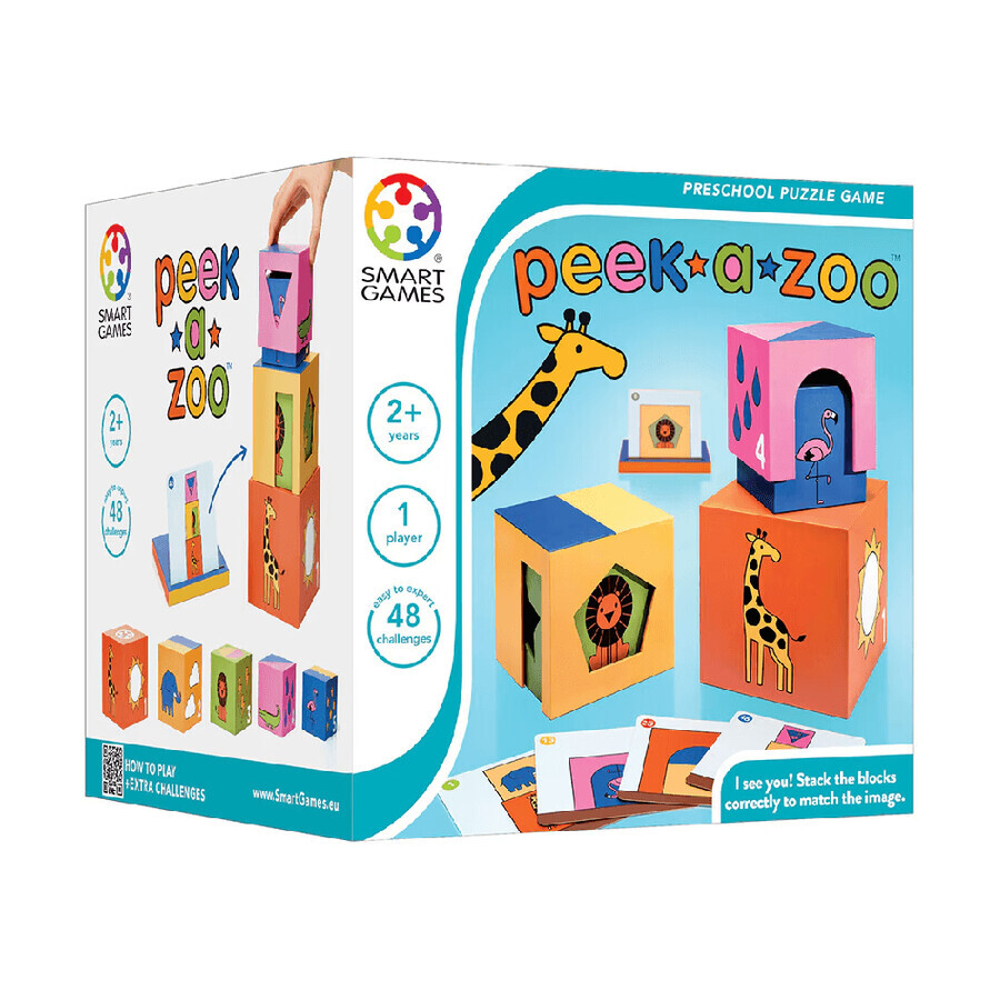 Joc de logica 48 provocari in limba romana Peek-A-Zoo, +2 ani, Smart Games