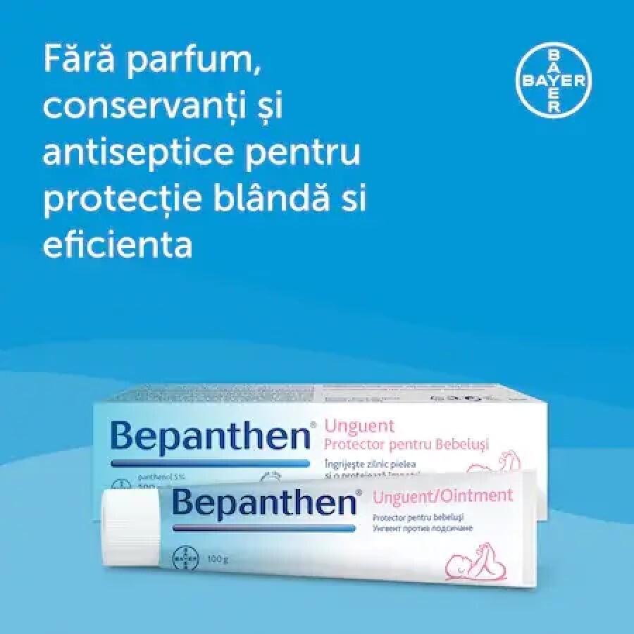  Unguent pentru iritațiile de scutec Bepanthen, 100 g, Bayer