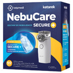 NebuCare Secure+, set di nebulizzazione, nebulizzatore a rete NE-M01L + soluzione fisiologica 0,9% NaCl, 5 ml x 40 fiale