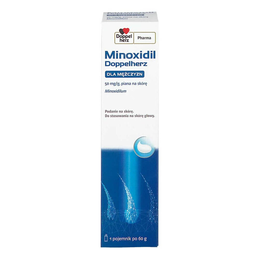 Minoxidil Doppelherz for Men 50 mg/g, espuma cutánea, 60 g