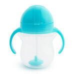 Vaso con pajita Munchkin Tip&Sip, azul, 207 ml