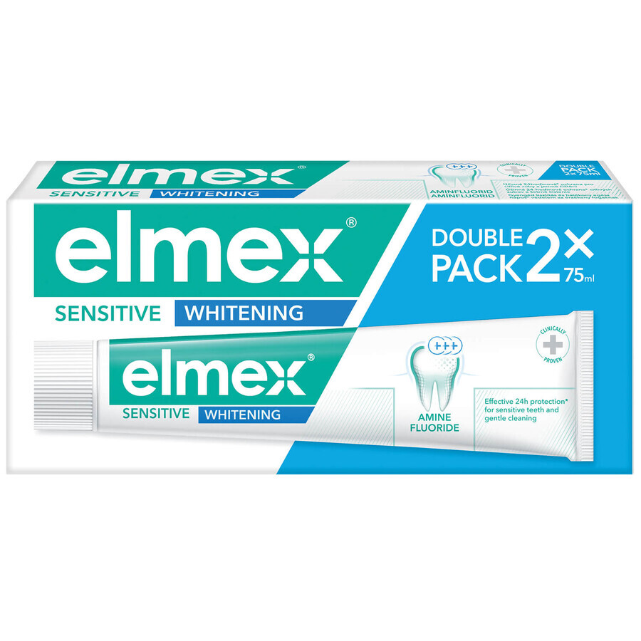 Elmex Sensitive Whitening pastă de dinți, 2 x 75 ml AMBALAJ CONTAMINAT