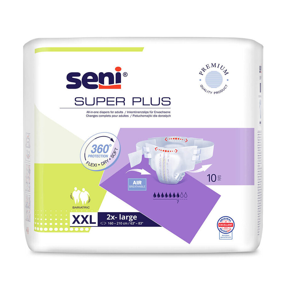 Seni Super Plus, scutece, 2X-Large, 160-210 cm, 10 buc