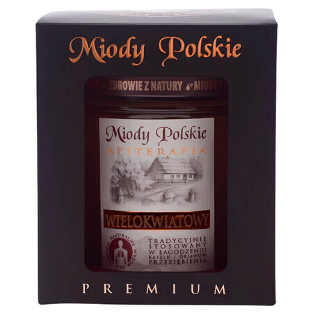 Miody Polskie, miód wielokwiatowy premium, 400 g AMBALAJ DEFECTAT