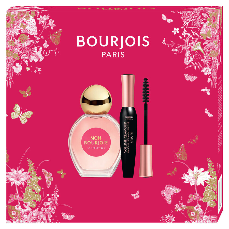 Set Bourjois, Volume Glamour, rimel, negru, 12 ml + La Magnetique, apă de parfum, 50 ml