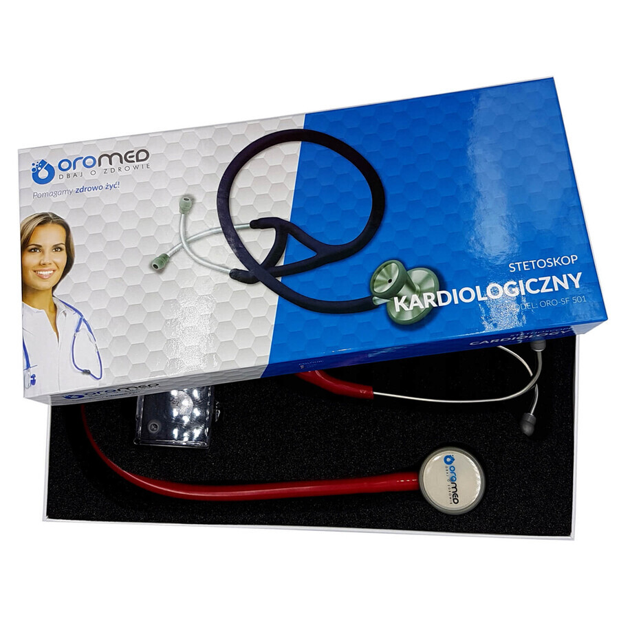 Oromed Oro SF501, stetoscop pentru cardiologie, burgundy