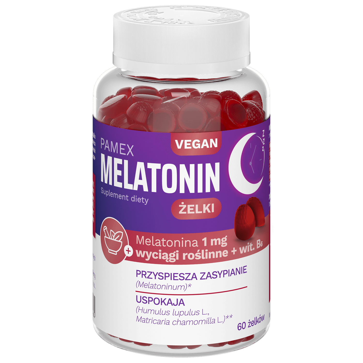 Pamex Melatonin, jeleu, 60 bucăți