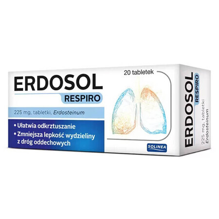 Erdosol Respiro 225 mg, 20 comprimate