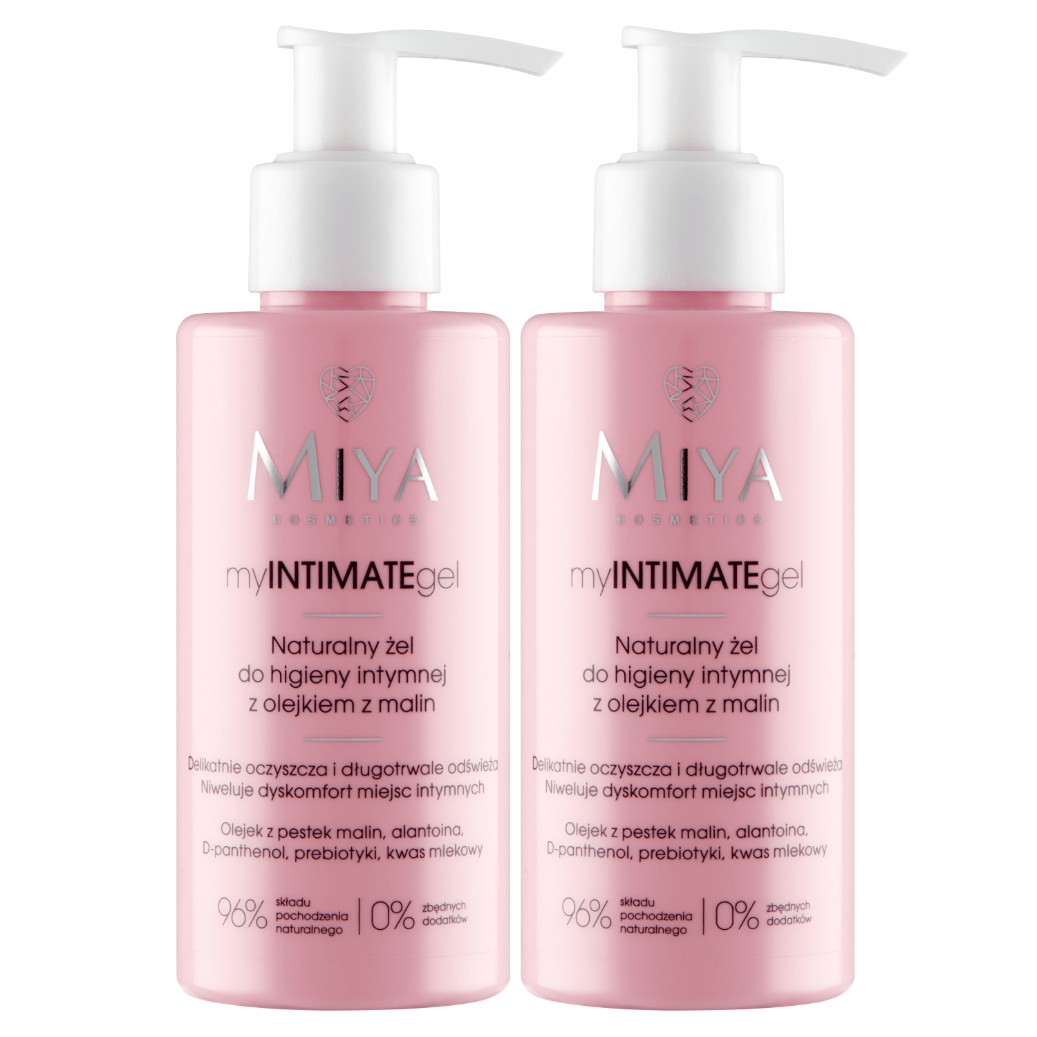 Set Miya myINTIMATEgel, gel natural de igienă intimă cu ulei de zmeură, 2 x 140 ml