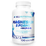 Allnutrition Magneziu 5 forme + B6 (P-5-P), 100 capsule