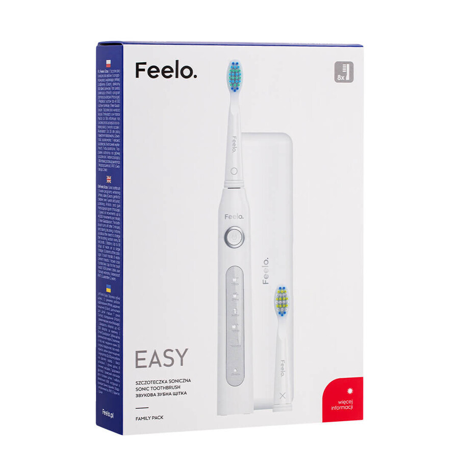 Feelo Easy, cepillo dental sónico con 8 puntas de cerdas, 1 ud.